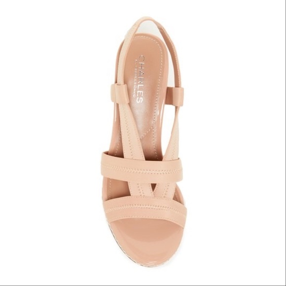 Cream Slingback Cork Platform Wedge Sandal - Picture 5 of 5